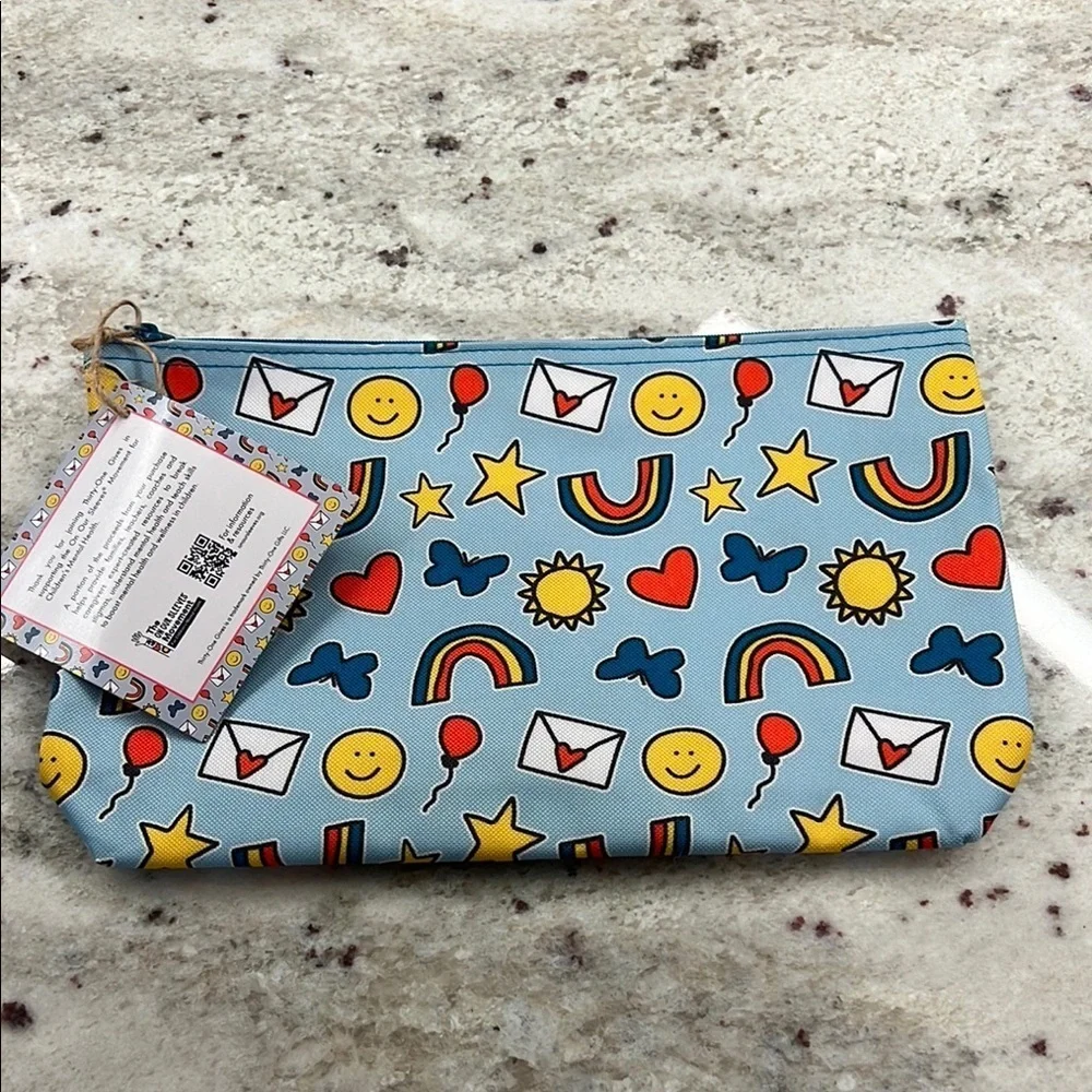 thirty-one Blue and Yellow Patterned Accessory Bag